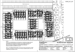 Plan over Mosevang med husnumre